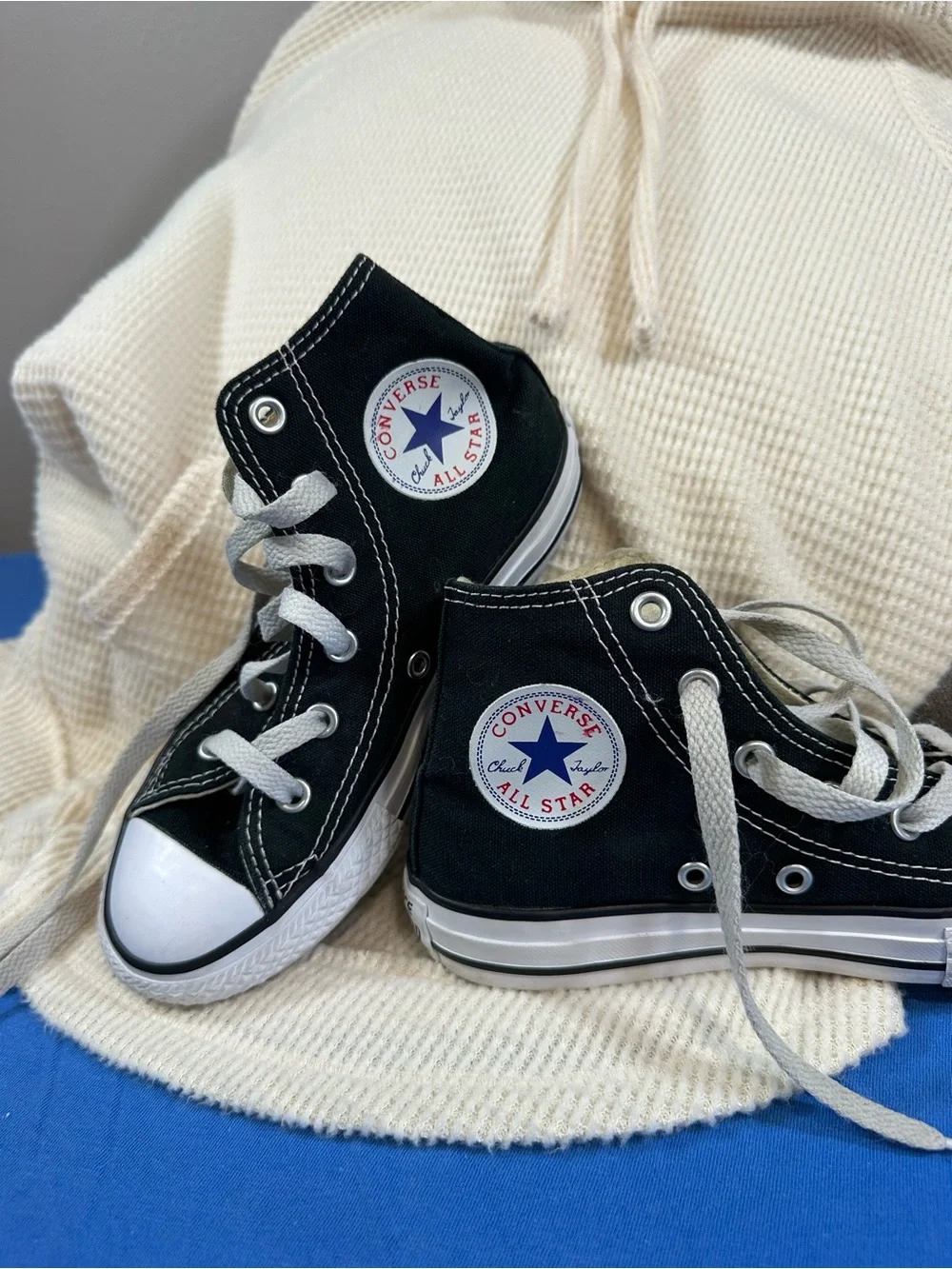Converse Chuck Taylor All Star High Top Black White Timeless Youth Size 12.5 EUC